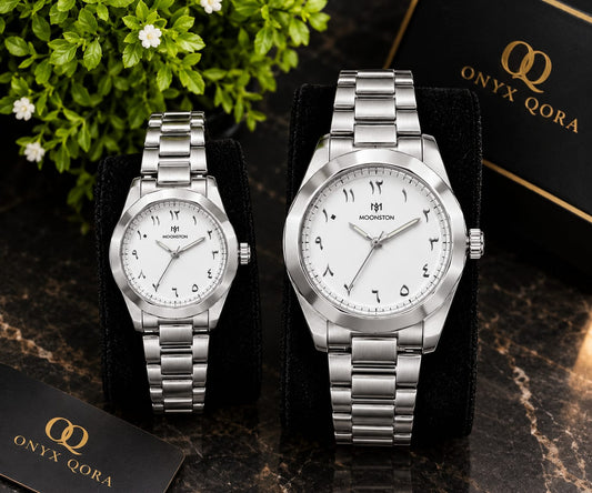 Moonstone Arabic Couple Watch