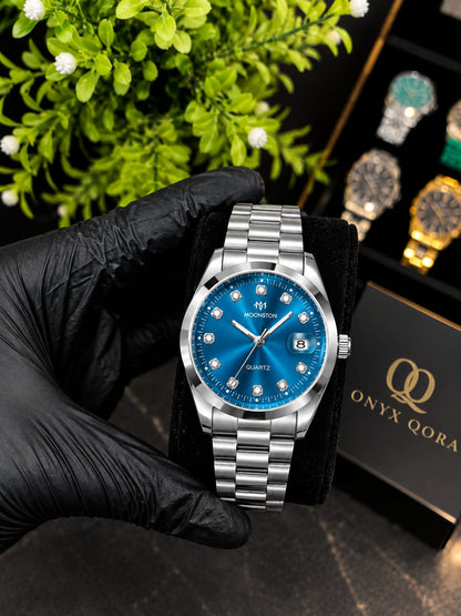 Moonstone Diamond Steel Watch