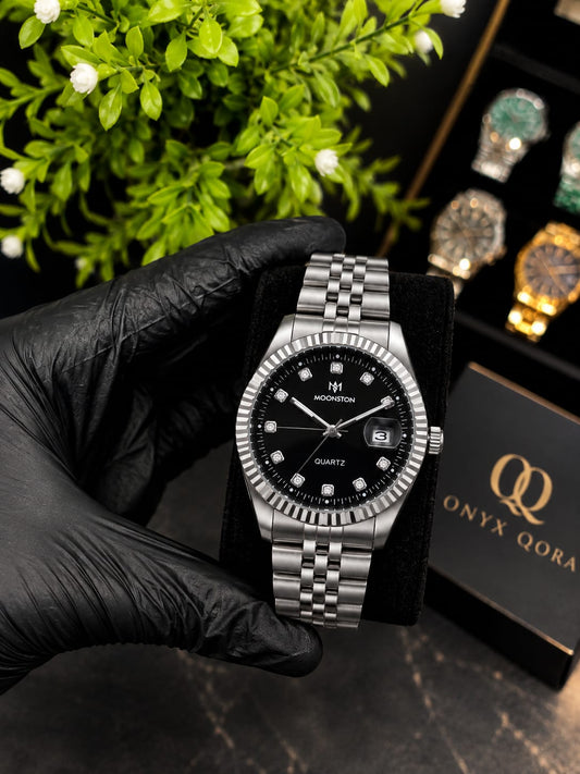 Moonstone Diamond Steel Watch